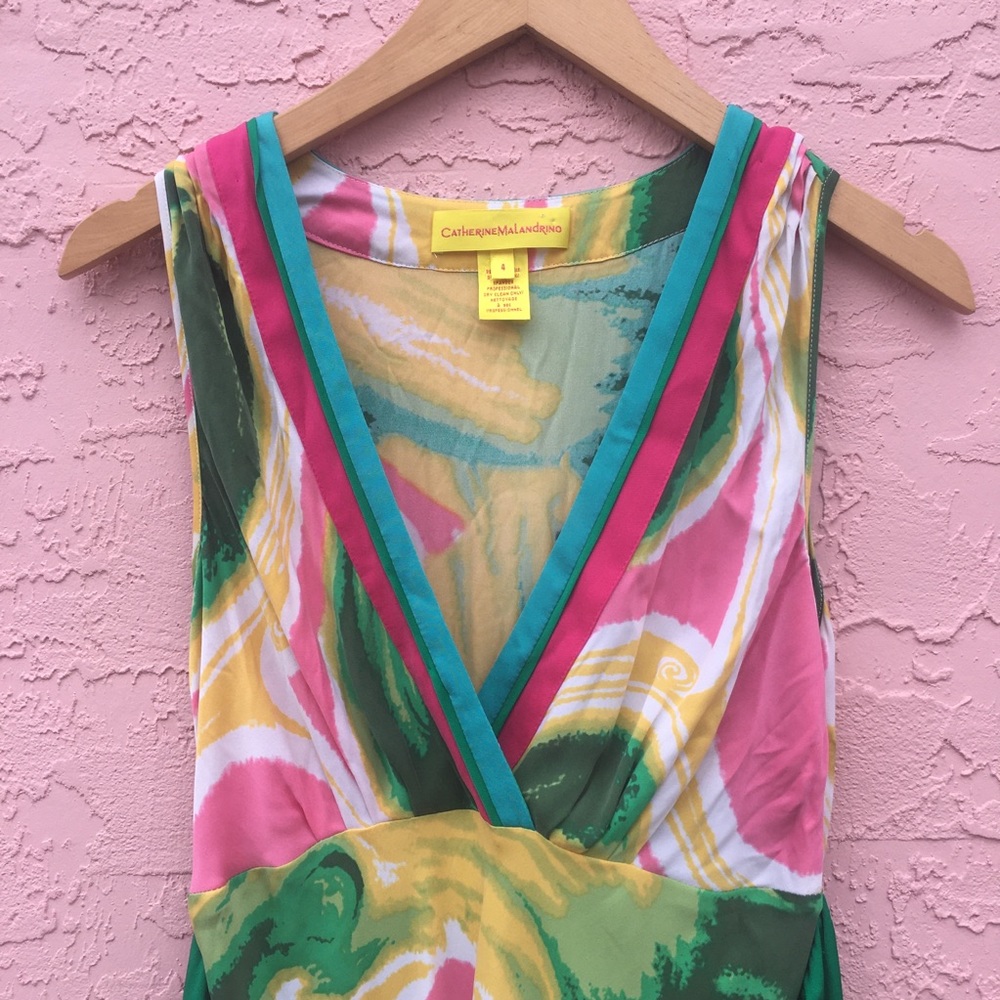 Catherine Malandrino Silk Spandex Sleeveless Dress Empire Waist
